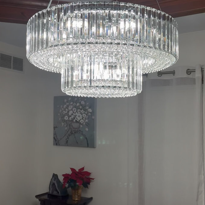Mercer41 Craggie 12 - Light Crystal Tiered Chandelier & Reviews